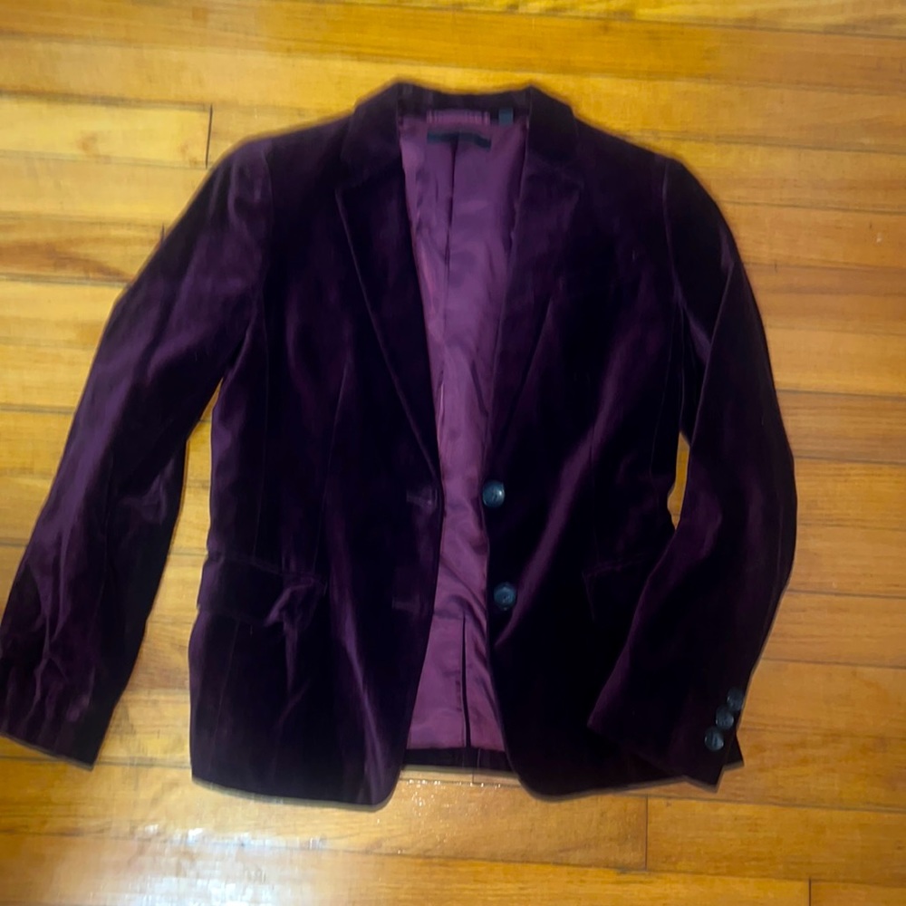 Women Uniqlo suede burgundy/wine suade blazer